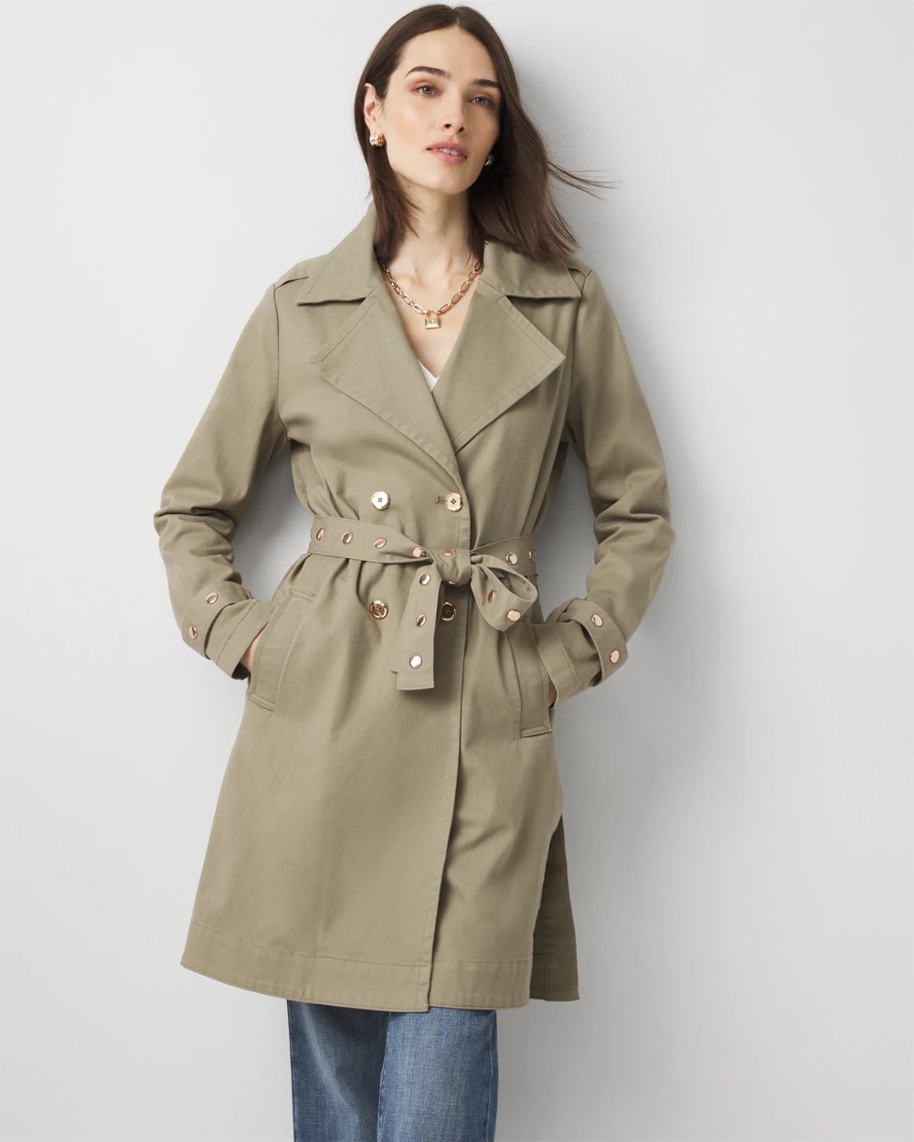 White House Black Market Printed Organza Trench Coat at MarketFair